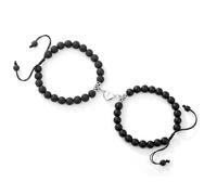 LIXSAZSE Bracciale per coppia con fibbia magnetica elegante e compatto Braccialetti per coppia Bracciale con perline regalo di moda La corda è elastica, digitare+3