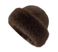 LIXSAZSE Cappello invernale da viaggio e da passeggio, per godersi il freddo con un elegante cappello invernale in pelliccia sintetica, caldo e confortevole nelle giornate fredde, Marrone