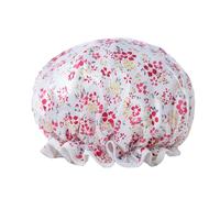 LIXSAZSE Cappello per dormire femminile Prodotti per il bagno strato Cuffia per capelli per doccia impermeabile Copricapo per ragazza a prova di olio per la casa, Piccolo fiore rosso
