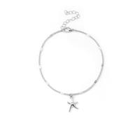 LIXSAZSE Cavigliera a Catena Universale Robusta Oro Argento Stile Semplice Gioielli alla Moda bracciali alla Caviglia per Ragazze Donne, d'Argento