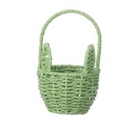 LIXSAZSE Cestino coniglietto pasquale Decorazione pasquale Cestino da ragazza con fiori per cucina Casa Campeggio Giallo, Verde, 21x12.5x8.5 centimetri