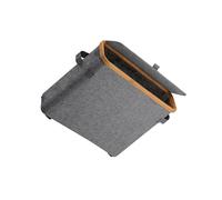 LIXSAZSE Cestino porta carta igienica, organizer da bagno, grande, con coperchio in bambù, elegante accessorio da bagno per oggetti essenziali organizzati, cestino porta carta, grigio