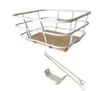 LIXSAZSE Cestino portaoggetti versatile per bici, combinazione di stile e funzionalità per ciclisti, adatto a biciclette di tutti i colori. Realizzato in legno e, con staffa, 36x32x20cm