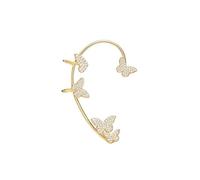 LIXSAZSE Clip per le orecchie originali a forma di insetto per un look Per unico che porta gli auricolari stile Star Trend senza fori per le orecchie, Oro (destra)
