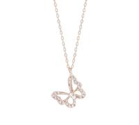 LIXSAZSE Collana sicura per le donne, ipoallergenica, non tossica e inodore, con collana con pendente a farfalla in rame dalla linea liscia, per madri, Oro rosa