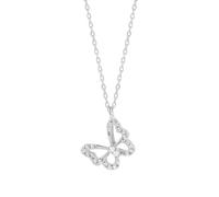LIXSAZSE Collana sicura per le donne, ipoallergenica, non tossica e inodore, con collana con pendente a farfalla in rame dalla linea liscia, per madri, Platino