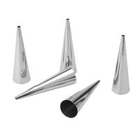 LIXSAZSE Confezione da 12 stampi a rotolo Tubo per croissant in acciaio inossidabile Stampi resistenti al calore Forniture per cottura in corno resistenti all'usura, argento, 5 pezzi 12 x 3 x 3 cm