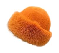 LIXSAZSE Copri completamente la testa e le orecchie con il cappello da cosacco Cappello invernale in pelliccia sintetica offre accogliente contro il vento e, Arancia, per 60 cm