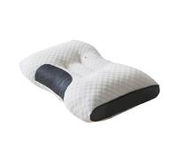 LIXSAZSE Cuscino di supporto per il collo in cotone ergonomico, cuscino da letto altamente elastico, soluzione traspirante e confortevole per tutti i dormienti e tutte le posizioni, supporto cervicale