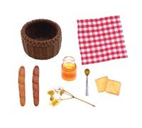 LIXSAZSE Decorazione per casa delle bambole, cibo in miniatura, giocattolo, cestino per il pane durevole, accessorio per casa delle bambole, picnic all'aperto, pregevole fattura,