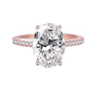 LIXSAZSE Eleganti fedi nuziali per donna - Aggiungi un tocco di lusso per guardare la lega per l'anello di fidanzamento femminile Anello moissanite, oro rosa, numero 6.1