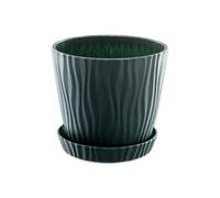 LIXSAZSE Fioriera Portatile per Tutte Le Piante Vasi da Fiori Decorativi in plastica Leggeri e Facili da trasportare Vaso per Piante Vaso Bonsai, Verde, Pentola M+Vassoio M