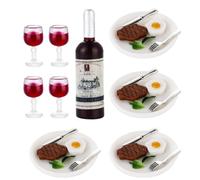 LIXSAZSE Giocattoli da cucina per case delle bambole, set di mini bevande, opzioni coinvolgenti e interattive per i giovani appassionati di bambole, accessori decorativi fai da te, bicchieri vino in
