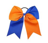 LIXSAZSE Grande fascia per capelli con fiocco, elastico, colore abbinato, regolabile, decorativo, per capelli, corda, senza cuciture, per donne e ragazze, Blu + Arancio