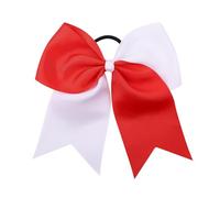LIXSAZSE Grande fascia per capelli con fiocco, elastico, colore abbinato, regolabile, decorativo, per capelli, corda, senza cuciture, per donne e ragazze, Bianco+rosso