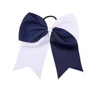 LIXSAZSE Grande fascia per capelli con fiocco, elastico, colore abbinato, regolabile, decorativo, per capelli, corda, senza cuciture, per donne e ragazze, Blu marino + bianco