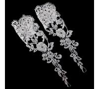 LIXSAZSE Guanti da sposa splendidamente realizzati con decorazioni in strass. Elegante lunghezza al gomito. Sposi, feste e riunioni. Guanti senza dita. Fidanzamenti. Consigli