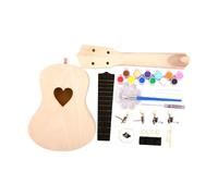 LIXSAZSE Kit fai da te per ukulele da 21 pollici in legno, divertente per genitori e bambini, kit per costruire la propria chitarra, set di attività per strumenti musicali,
