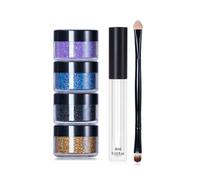 LIXSAZSE Kit per labbra glitterate Shinning con pennello a doppia estremità Rossetto a lunga durata a prova di bacio Comodi strumenti per il trucco dei cosmetici, Colori freddi