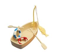 LIXSAZSE La mini barca da pesca splendidamente realizzata offre un'estetica che rafforza la creatività e il fascino nel gioco fantasioso Accessorio per giardino fatato