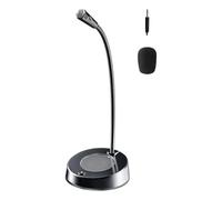 LIXSAZSE Microfono per registrazione, dettatura, microfono universale USB per computer, riunioni, 360 gradi, con tecnologia di riduzione del rumore, a collo d'oca, lezioni per giochi