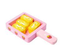 LIXSAZSE Mini set di giocattoli da cucina in legno che include una sottile torta di riso e cibo realistico per aiutare i bambini a cucinare la sottile torta di