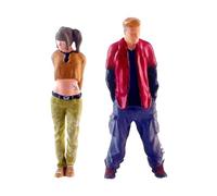 LIXSAZSE Miniature di ragazzi e ragazze in Per scala 1/64, dipinte a mano, dal design Per unico, per arricchire paesaggi di diorami o decorazioni da tavolo. Le figure possono essere abbinate a