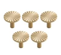 LIXSAZSE Ottone di 5 maniglie per cucina e maniglie per cassettiera in ottone, maniglia per porta in lega di zinco, pomello per cucina, bagno, cassetto, digitare+4