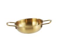 LIXSAZSE Pentole coreane in acciaio inossidabile, pentola per noodles, resistente alla temperatura dell'olio, fondo pulito, eccellente combustione, uniforme termica, Oro, 22 centimetri