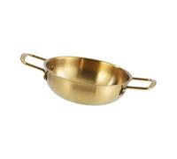 LIXSAZSE Pentole coreane in acciaio inossidabile, pentola per noodles, resistente alla temperatura dell'olio, fondo pulito, eccellente combustione, uniforme termica, Oro, 24 centimetri