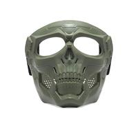 LIXSAZSE Per Maschera da bicicletta resistente per bloccare i raggi ultravioletti e l'abbagliamento Occhiali da moto resistenti all'usura Per Maschera moto teschio, verde militare-A