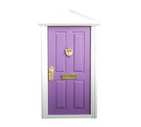 LIXSAZSE Porta in miniatura rustica in legno, tradizionale, con campanile, per 112 case delle bambole, bianca, per favore, tiene lontani i bambini dalla casa delle bambole per evitare di ingoiare