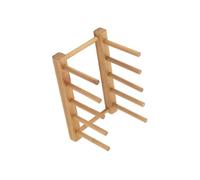 LIXSAZSE Portapiatti in bambù in legno massello Tagliere multiuso Ripiani Coperchio pentola da cucina Supporto scolapiatti Mensola piattini, 4 griglie