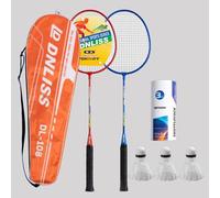 LIXSAZSE Racchette da Badminton Resistenti, Divertimento per Genitori e Figli, interazione, Sport, attività all'aperto, incoraggiamento dell'unione familiare, Rosso e Blu, 3xVolano 1xBorsa