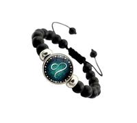 LIXSAZSE Regalo brillante Bracciale con perline nere Sorprendi i tuoi cari con braccialetti con segni zodiacali, oroscopo e astrologia, sette