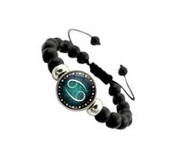 LIXSAZSE Regalo brillante Bracciale con perline nere Sorprendi i tuoi cari con braccialetti con segni zodiacali, oroscopo e astrologia, cinque