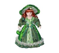 LIXSAZSE Regalo realistico per bambole femminili in porcellana vittoriana per tutte le età Oggetti da collezione di bambole femminili in porcellana vittoriana in ceramica, verde