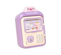 LIXSAZSE Salvadanaio elettronico versatile con funzioni di sicurezza tramite password per bambini che imparano a risparmiare denaro a livello internazionale, Viola, 14.5x11.5x25 cm