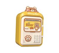 LIXSAZSE Salvadanaio elettronico versatile con funzioni di sicurezza tramite password per bambini che imparano a risparmiare denaro a livello internazionale, Giallo, 14.5x11.5x25 cm
