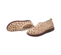 LIXSAZSE Sandali da donna 2023 Sandali classici e convenienti per un look senza tempo Scarpe piatte da donna in PU Scarpe suola morbida flessibile, albicocca, trentasei