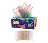 LIXSAZSE Scatola di fazzoletti Fun Rub, fazzoletti Busy Pull, giocattoli di peluche interattivi, potenziamento delle capacità sensoriali nell'educazione , 20 sciarpe di seta