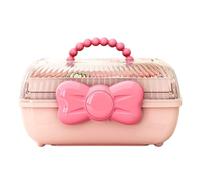 LIXSAZSE Scatola portaoggetti rotante per accessori per capelli per ragazze con apertura e chiusura. Il fermaglio per capelli per bambini con papillon carino può prevenire la polvere, rosa