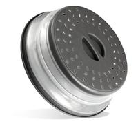 LIXSAZSE Scolapasta Coperchio per microonde Comodo colino Durevole Pieghevole Anti-schizzi Cestello per il lavaggio Utensile da cucina per la casa, Grigio