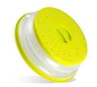 LIXSAZSE Scolapasta Coperchio per microonde Comodo colino Durevole Pieghevole Anti-schizzi Cestello per il lavaggio Utensile da cucina per la casa, Giallo verde