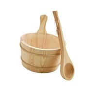 LIXSAZSE Secchio e mestolo per sauna in legno da 4 litri, per spa e per mantenere l'area del bagno pulita, ordinata e anche semplicemente come ornamento. Asciugare e riporre in un