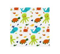 LIXSAZSE Seggiolone Splat Mat Baby Playmat Tappeto Stampato Lavabile Pieghevole Poliestere Impermeabile Bambini Interni Esterni per, mondo marino, 110 * 110 cm