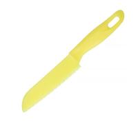 LIXSAZSE Set da cucina per bambini in vera plastica Bellissimi utensili da cucina Pentole Pane Torta Lattuga Bordi seghettati Maniglie ergonomiche, giallo