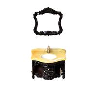 LIXSAZSE Set di mobili per casa delle bambole con accessori per il bagno, lavandino in miniatura e mobili, idea regalo per giovani amanti delle bambole, lavabo in miniatura, lavabo, mobiletto,