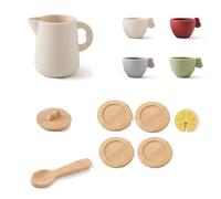 LIXSAZSE Set di simulazione di cucina in legno per giochi da tavolo, per feste interattive del tè, giochi ruolo che migliorano le abilità sociali , digitare+1