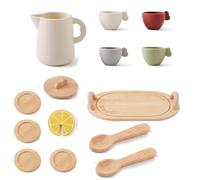 LIXSAZSE Set di simulazione di cucina in legno per giochi da tavolo, per feste interattive del tè, giochi ruolo che migliorano le abilità sociali , digitare+2